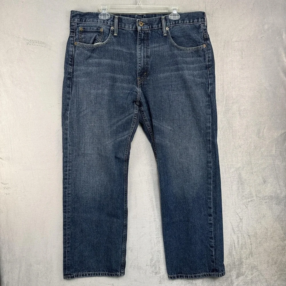 Levis 569 Jeans Mens Size 38 Blue Medium Wash Relaxed Straight Zip Fly Denim
